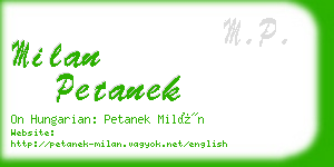 milan petanek business card